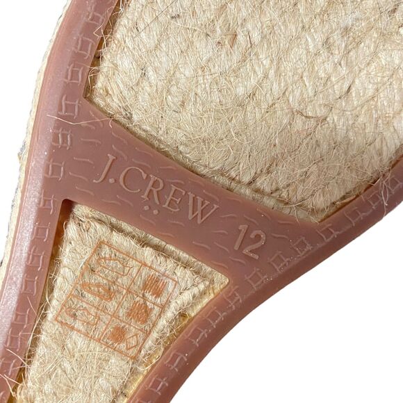 J. CREW Seville Espadrille Wedges Tan Beige Color Canvas Size 12 - Picture 8 of 8